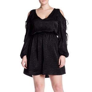 Vanity Room Washed Satin Tie Sleeve Dress
